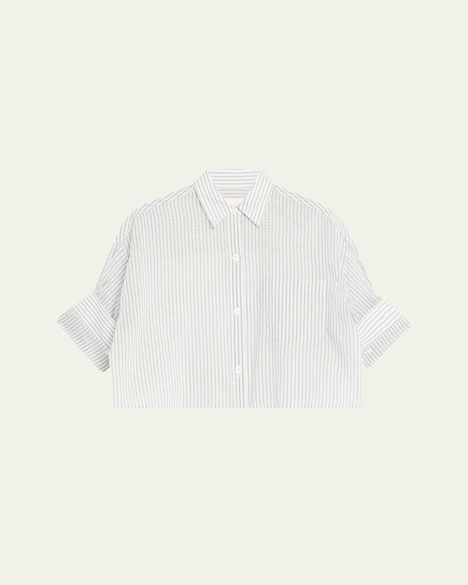 Next Ex Striped Button-Front Shirt